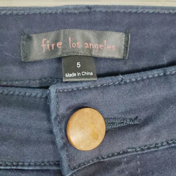 Fire Los Angels Blue skinny pants rose gold zippers Size 5 - Picture 4 of 6